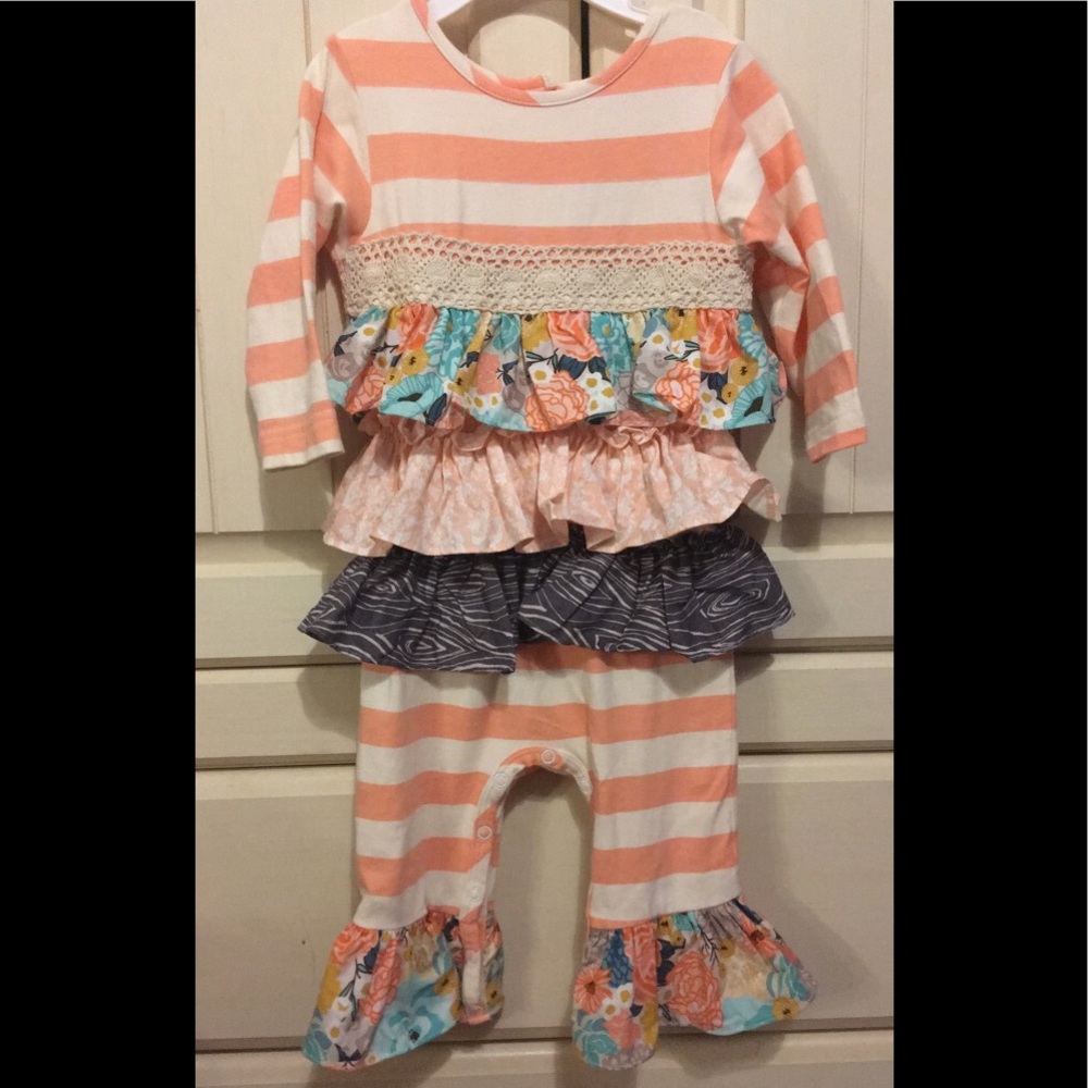 RicRac&Ruffles 12 month romper retired print RRR